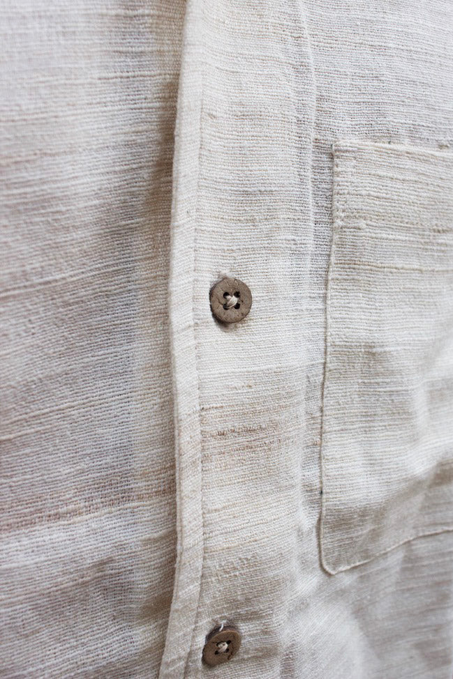 Leisure Shirt - Ivory Handloom Silk