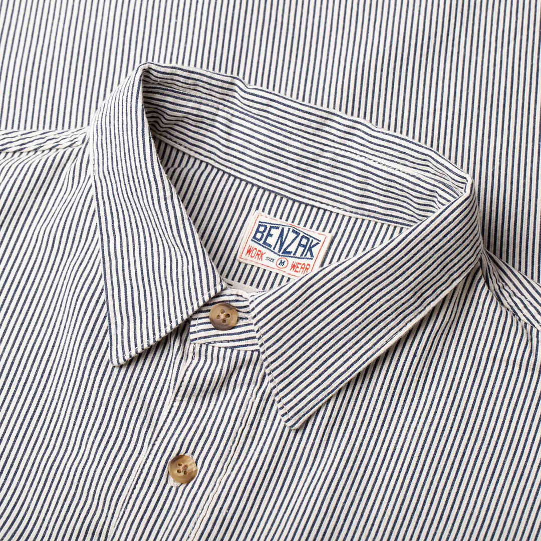 BWS-01 - Work Shirt - 6.5oz Blue & White Cord Stripe