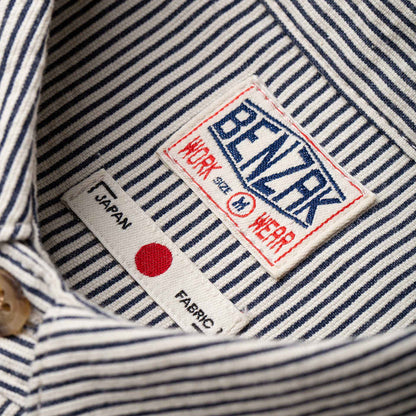 BWS-01 - Work Shirt - 6.5oz Blue & White Cord Stripe