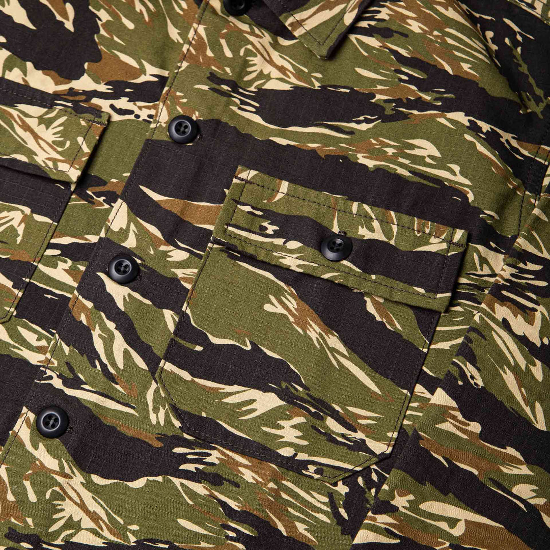 BWS-03 Military Overshirt - 8oz Tiger Camo Ripstop