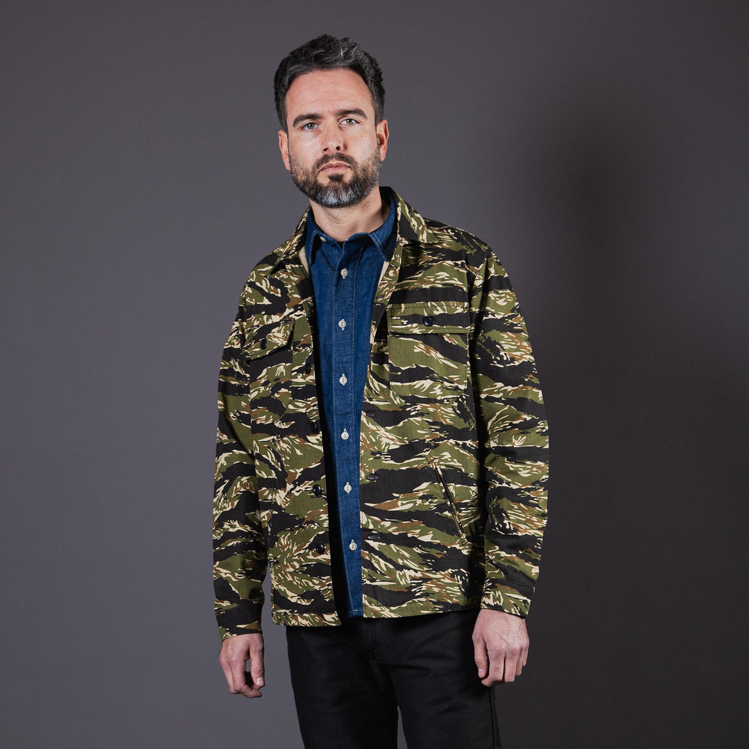 BWS-03 Military Overshirt - 8oz Tiger Camo Ripstop