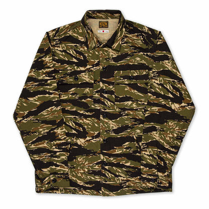 BWS-03 Military Overshirt - 8oz Tiger Camo Ripstop