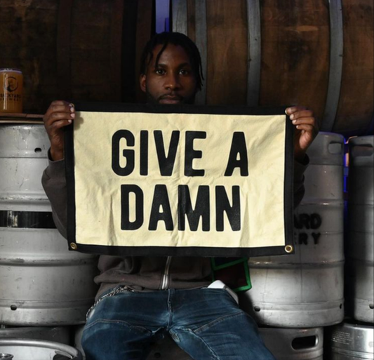 Wool Banner Made In USA - Give A Damn