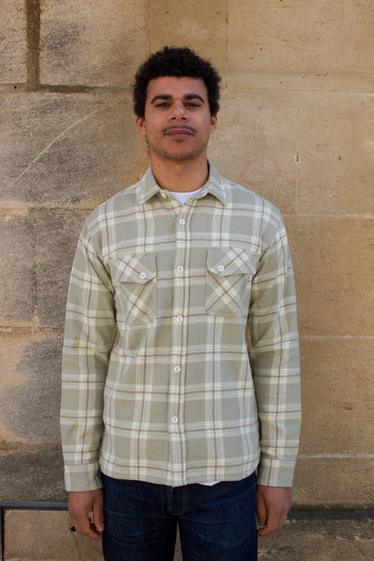 Crosscut Flannel Shirt - Seafoam