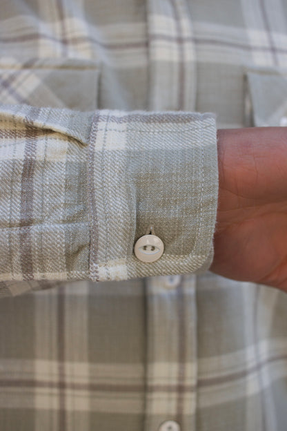 Crosscut Flannel Shirt - Seafoam