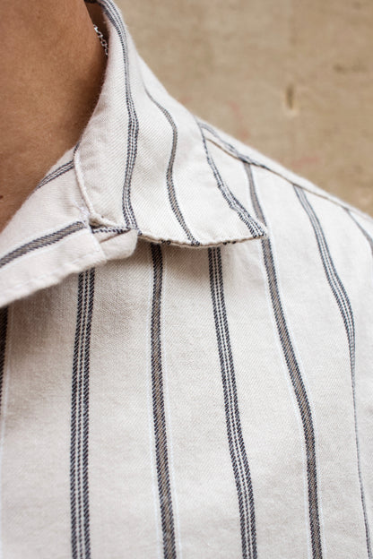 Hawaiian Stripe Shirt - Stone