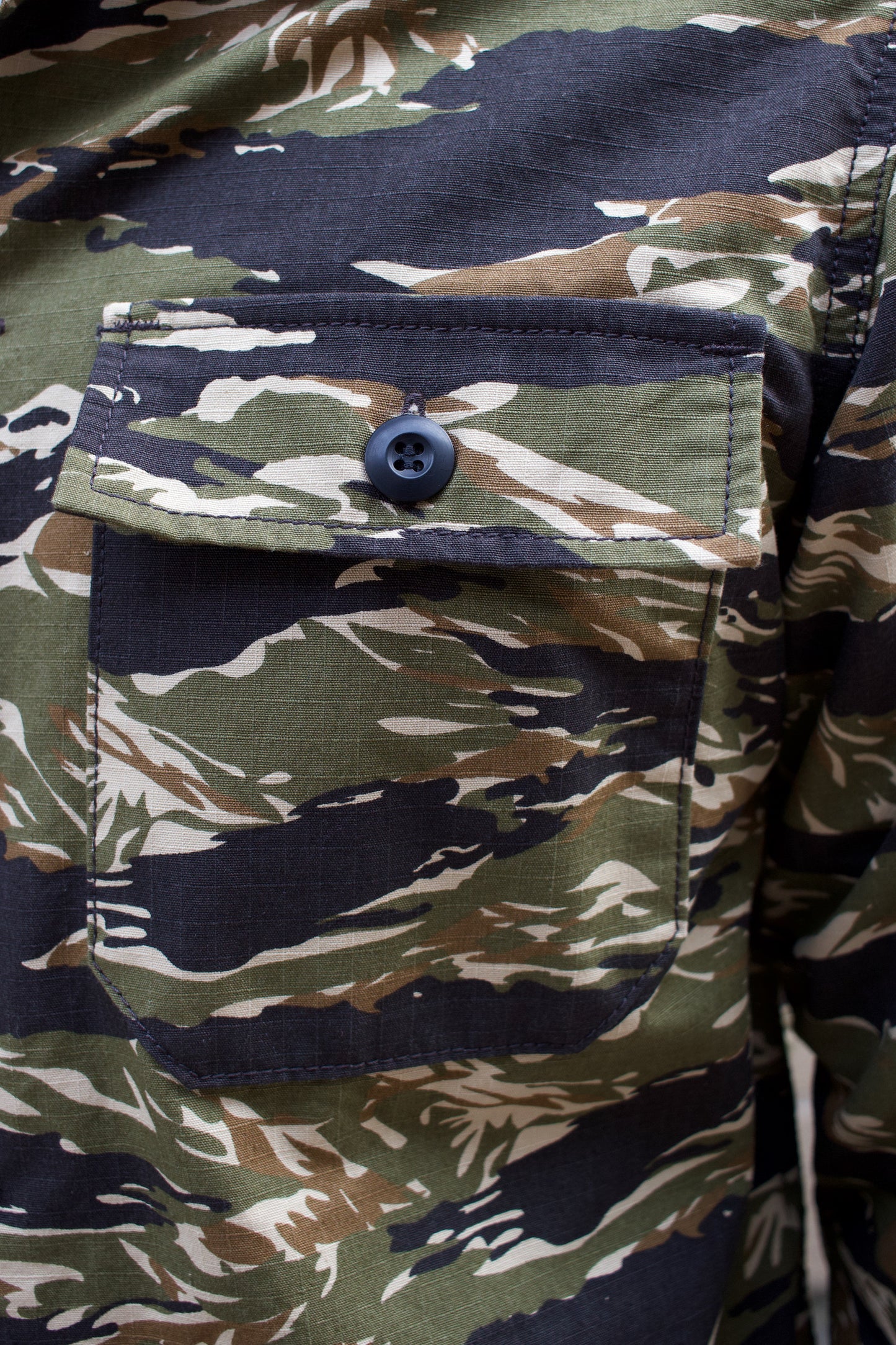 BWS-03 Military Overshirt - 8oz Tiger Camo Ripstop