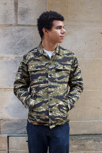 BWS-03 Military Overshirt - 8oz Tiger Camo Ripstop