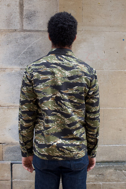 BWS-03 Military Overshirt - 8oz Tiger Camo Ripstop