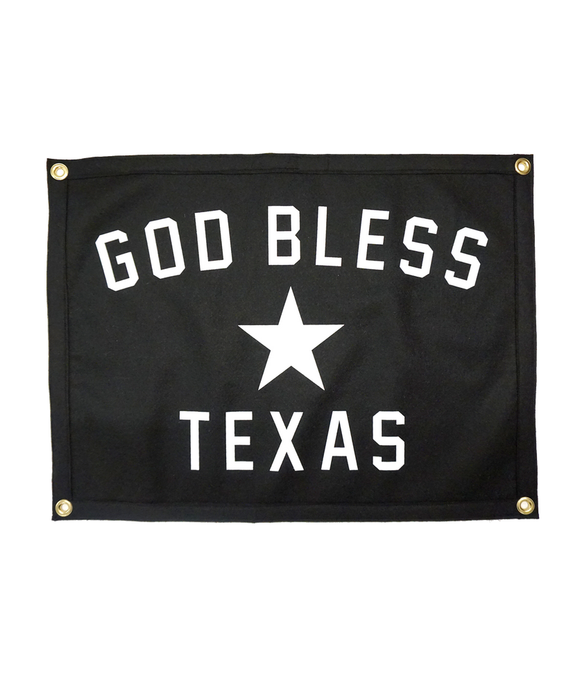 Wool Banner Made In USA - God Bless Texas