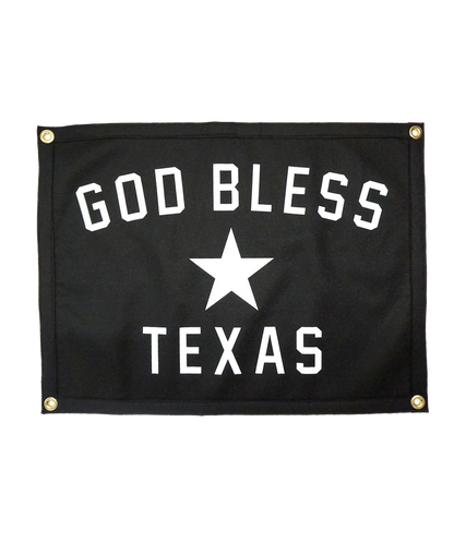 Wool Banner Made In USA - God Bless Texas