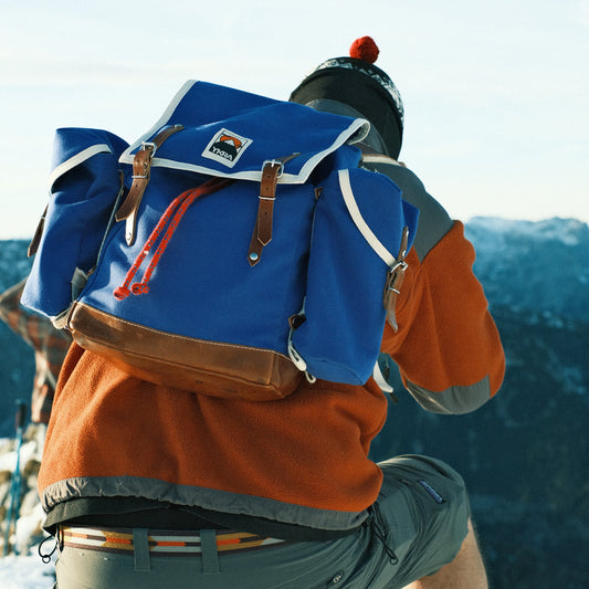 Matra Leather Backpack- Blue