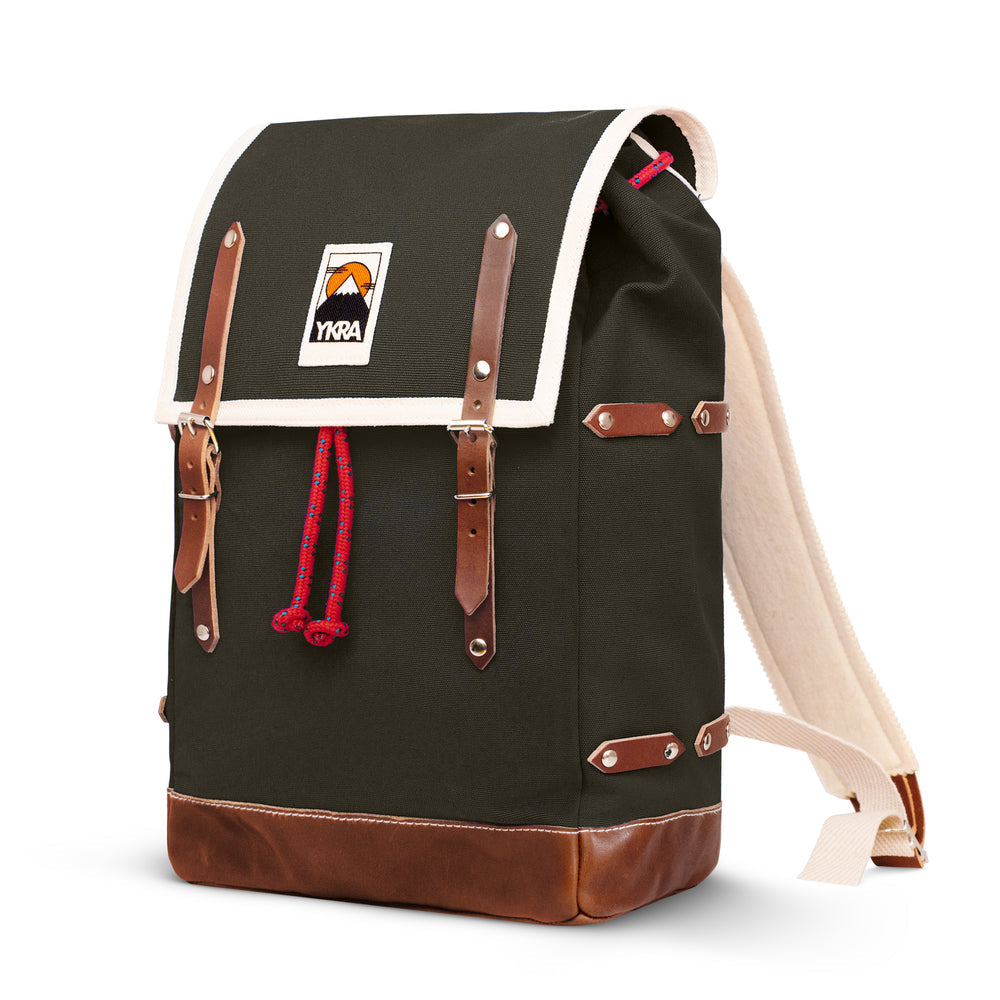 Matra Leather Backpack- Khaki