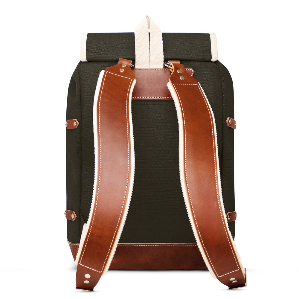 Matra Leather Backpack- Khaki