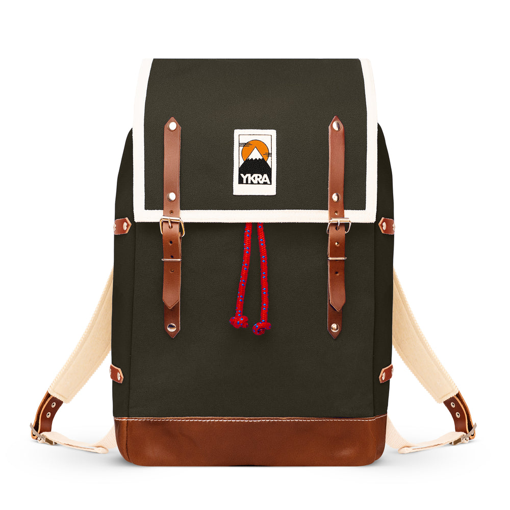 Matra Leather Backpack- Khaki