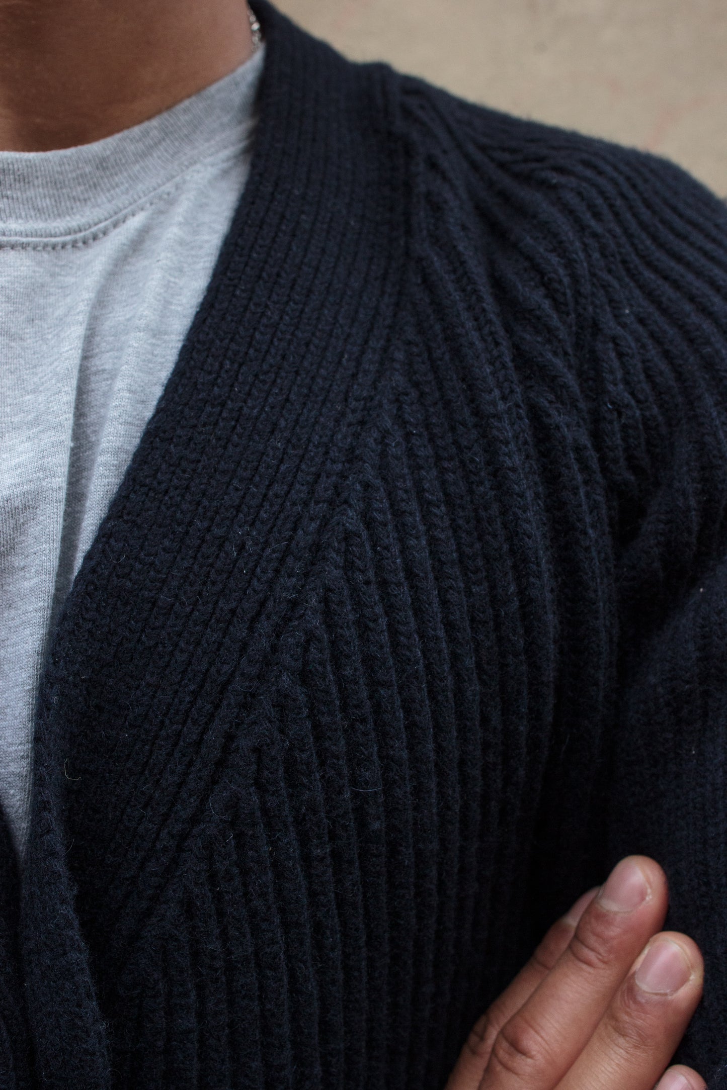 Upper Cardigan - Plain Navy