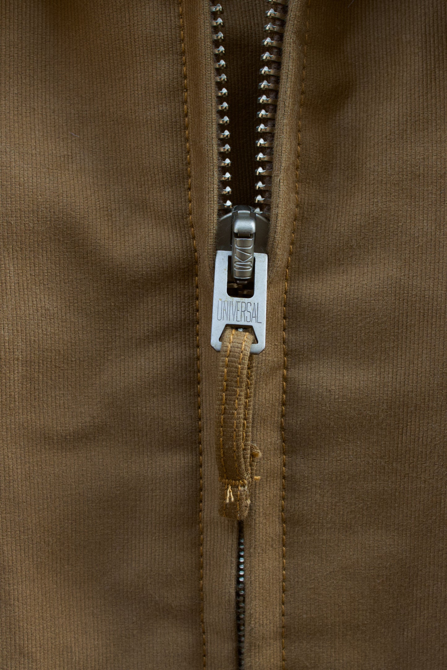 detail of the universal zip from the mariner N1 deck jacket from Freenote Cloth