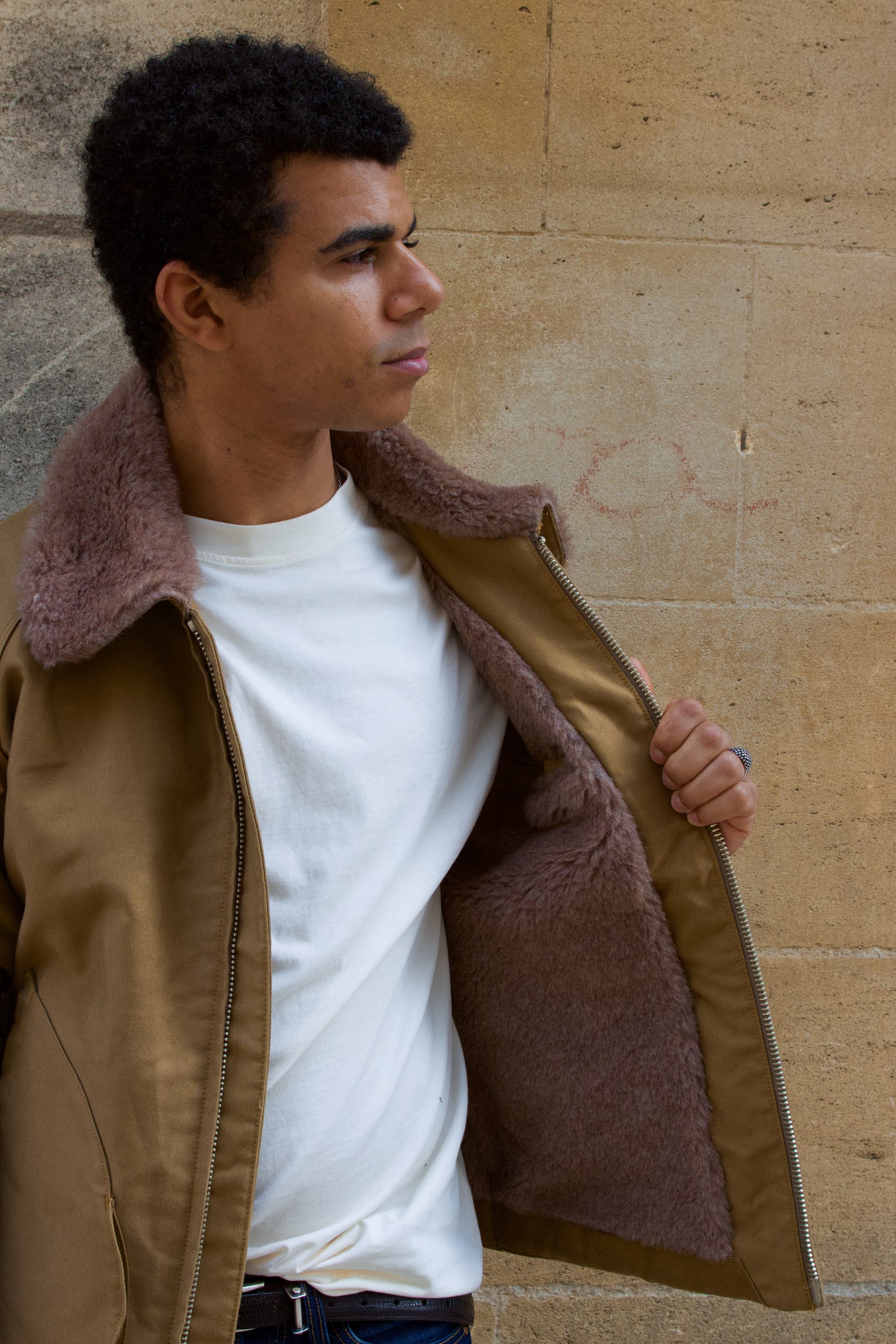 the lining of the mariner jacket is a 50/50 blend alpaca and wool