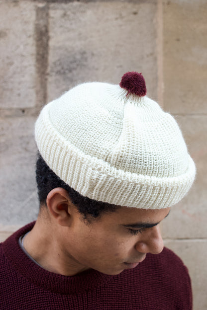 Signal Deck Hat - Seashell/Burgundy