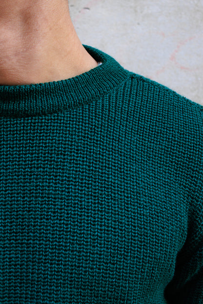 Rundhals Sweater Virgin Wool - Tannen Gruen