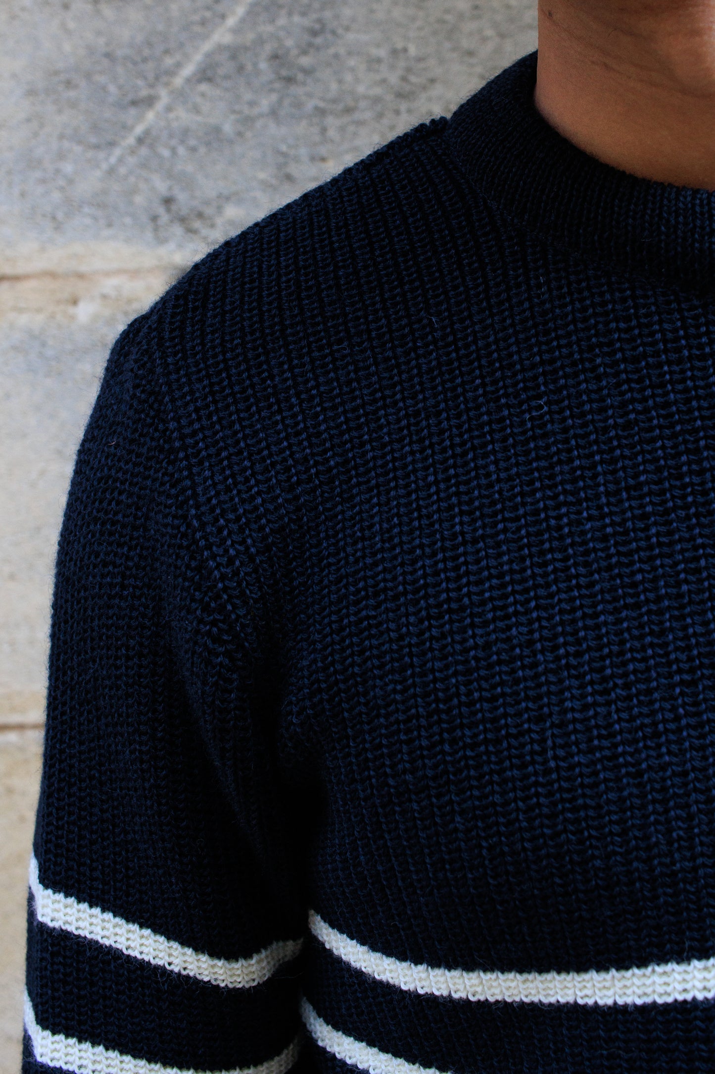 Signal Sweater Virgin Wool - Ink / Seashell