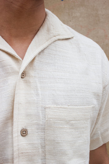 Leisure Shirt - Ivory Handloom Silk