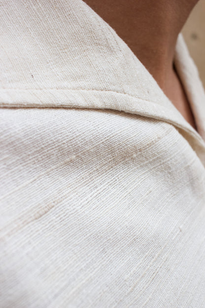Leisure Shirt - Ivory Handloom Silk