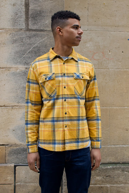 BWS-01 Work Shirt - 8oz Check Flannel - Yellow & Blue