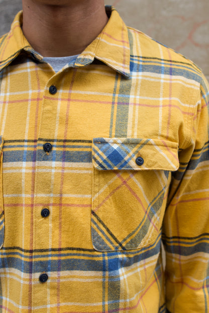 BWS-01 Work Shirt - 8oz Check Flannel - Yellow & Blue