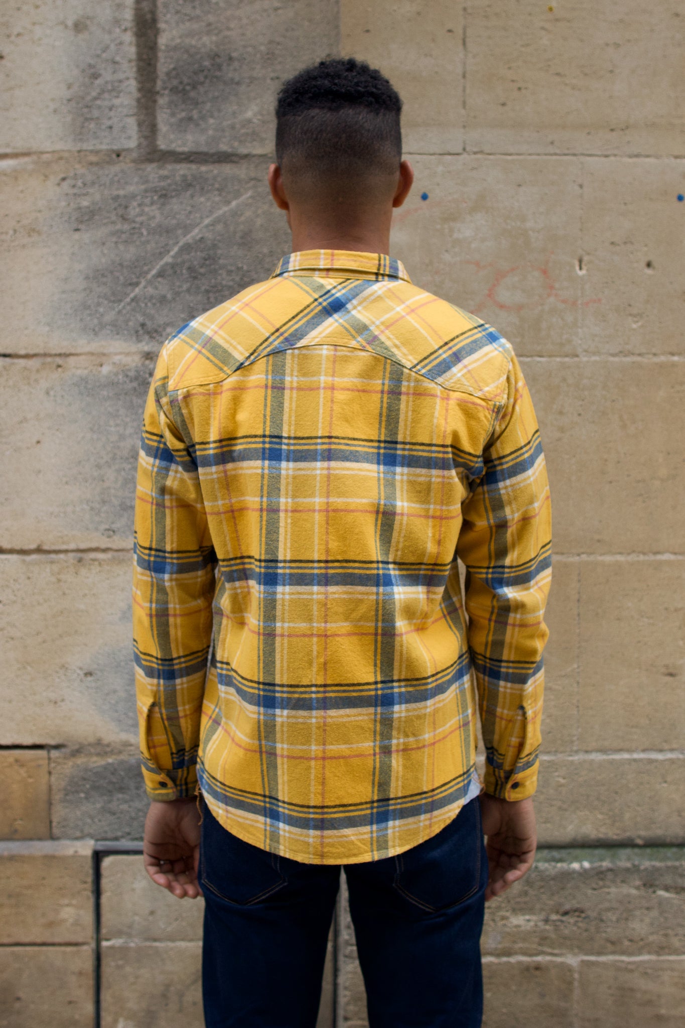 BWS-01 Work Shirt - 8oz Check Flannel - Yellow & Blue