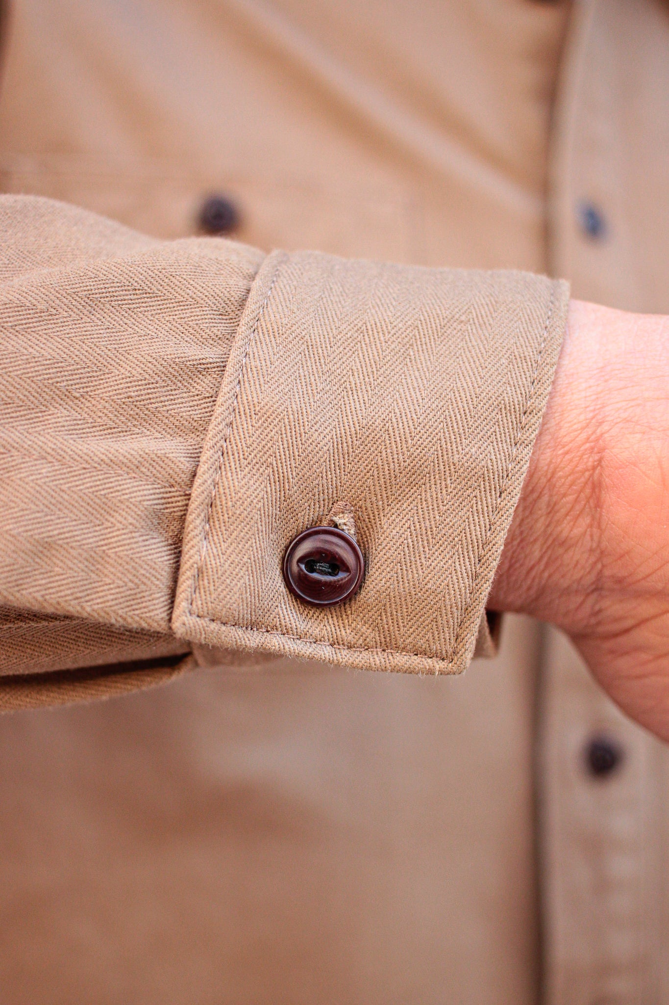 BWS-02 - Utility Shirt - 8oz Brown Herringbone