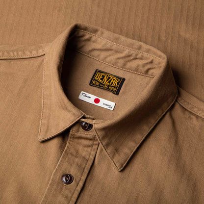 BWS-02 - Utility Shirt - 8oz Brown Herringbone