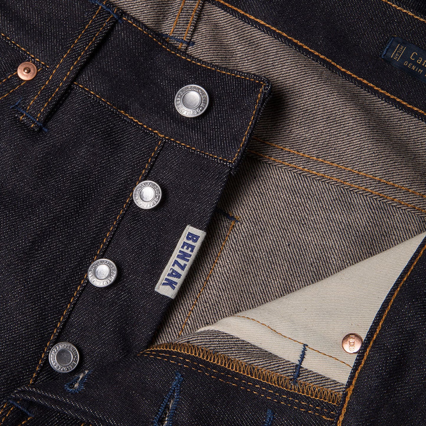 B-01 Slim - 13oz. Brown Cotton Selvedge