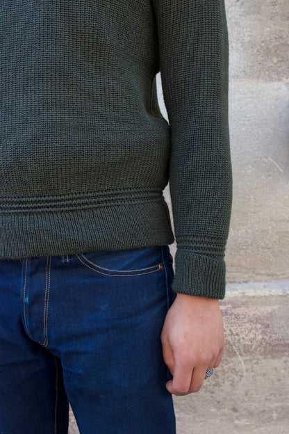 Rundhals Sweater Virgin Wool - Military Green