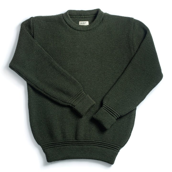 Rundhals – bleubrut Sweater Green - Military Virgin Wool