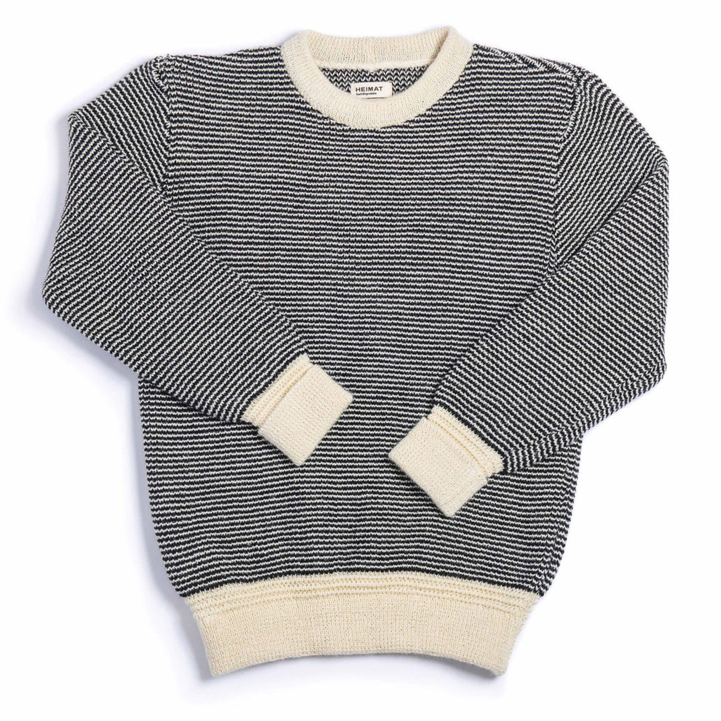 Fine Stripe Rundhals Sweater Virgin Wool