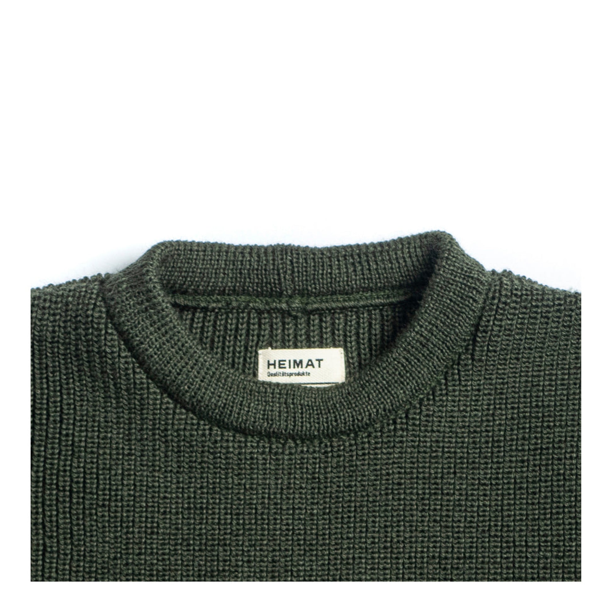 Virgin Green Wool Military - – Rundhals bleubrut Sweater